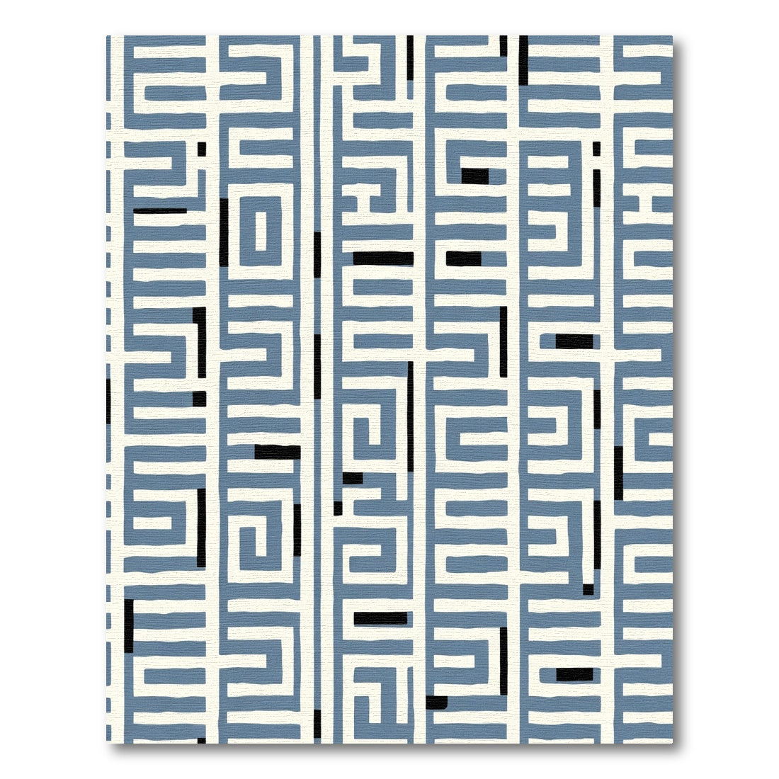 Blue Cream Navigational Maze Rug