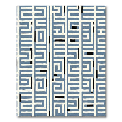 Blue Cream Navigational Maze Rug
