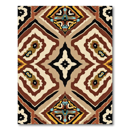 Earth Tones Warm Ethnic Diamond Rug