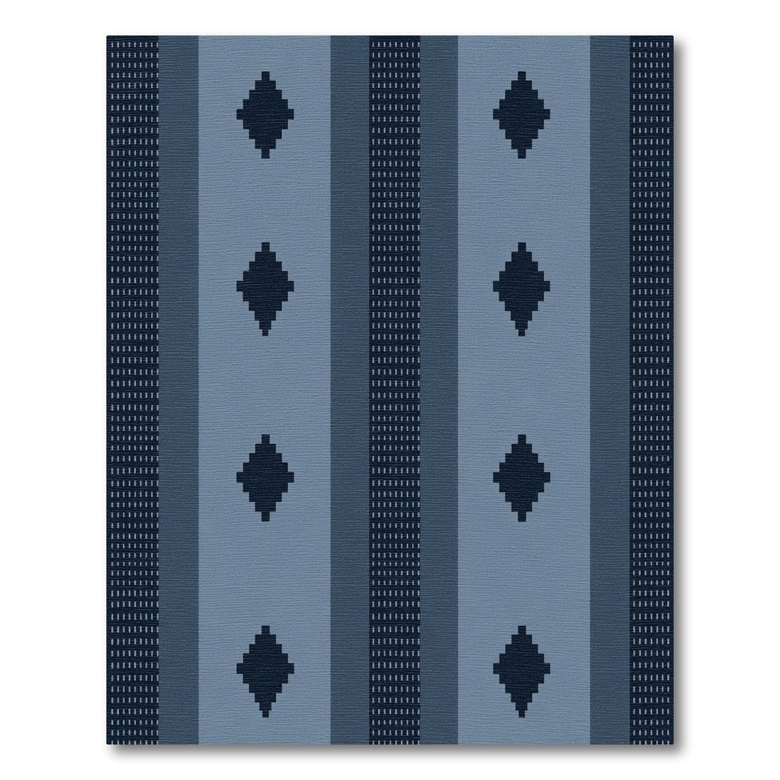 Indigo Diamond Stripe With Dotted Accents Rug