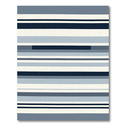 Midnight Navy Blue Striped Horizon Rug