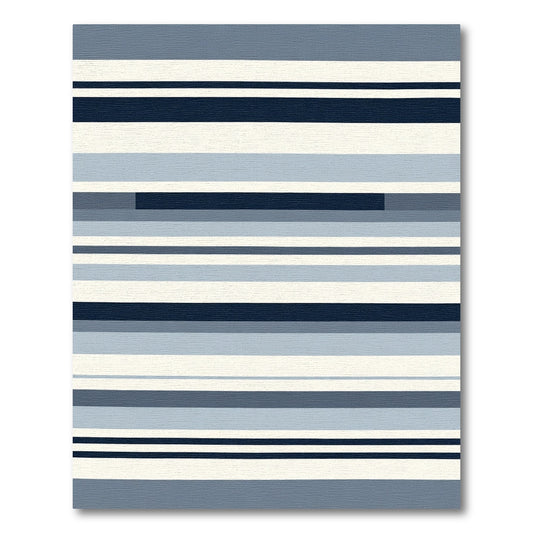 Midnight Navy Blue Striped Horizon Rug