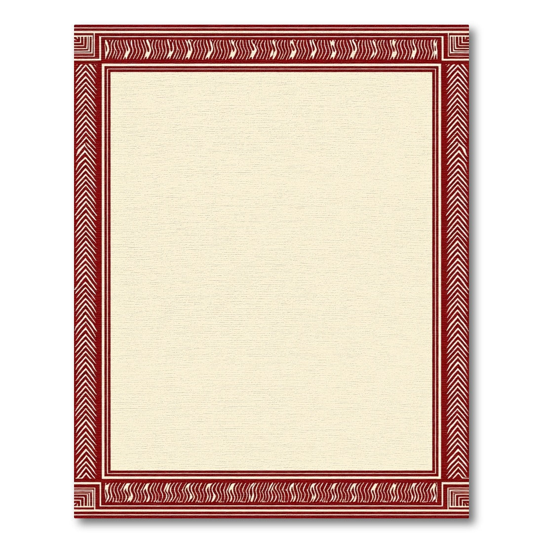 Crimson Chevron Tribal Border Rug