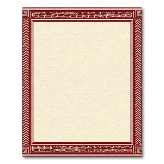 Crimson Chevron Tribal Border Rug