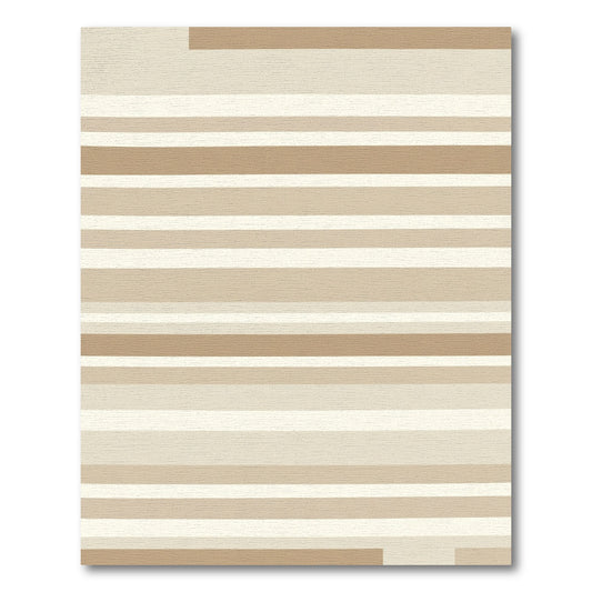 Earthy Neutral Tones Striped Rectangles Rug