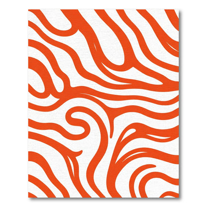 Bold Orange Abstract Swirl Rug