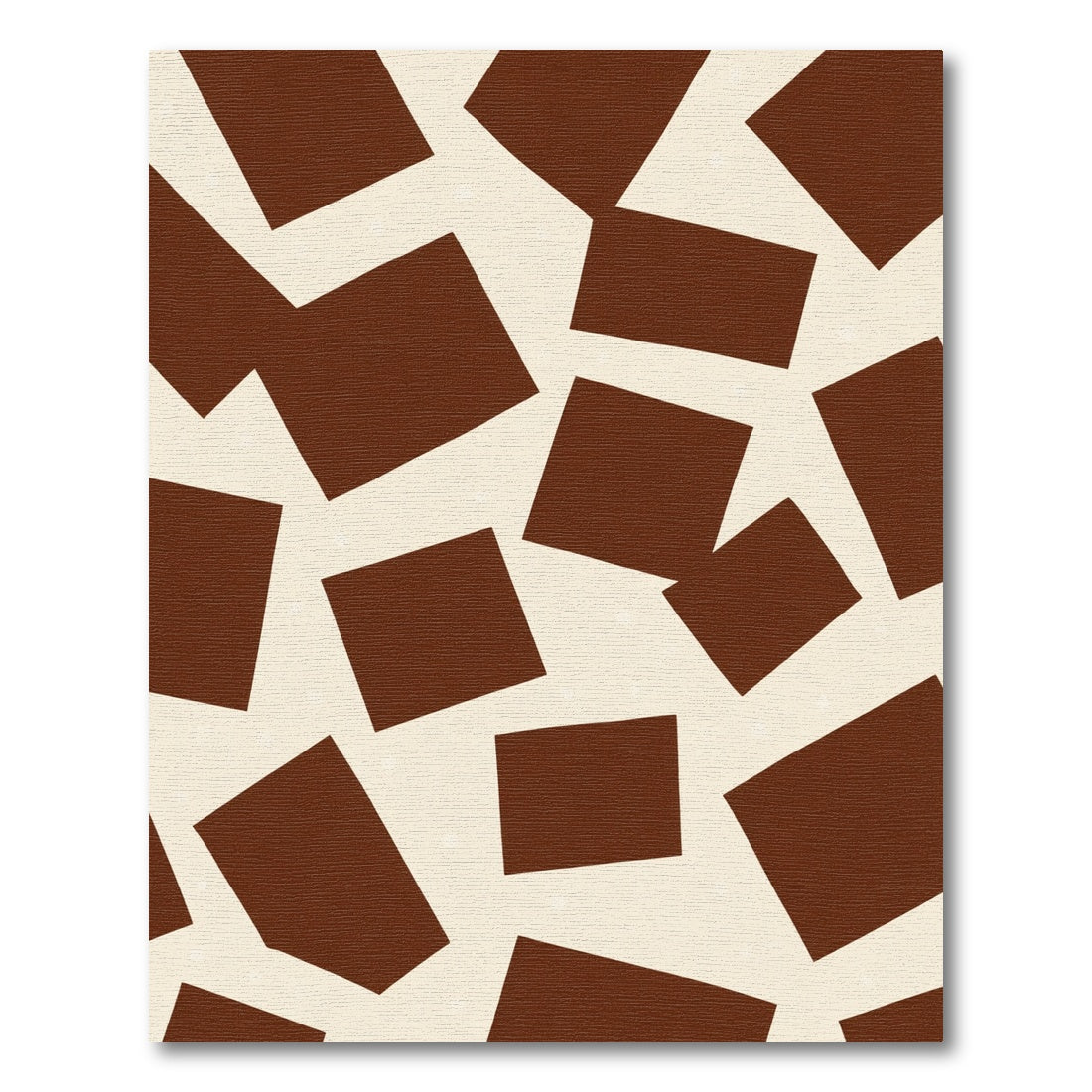 Abstract Brown Geometric Shapes Collage Rug