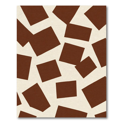 Abstract Brown Geometric Shapes Collage Rug