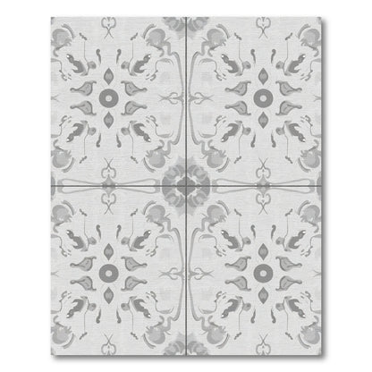 Silver Floral Medallion Symmetry Rug