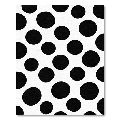 Bold Black Polka Dot Background Rug