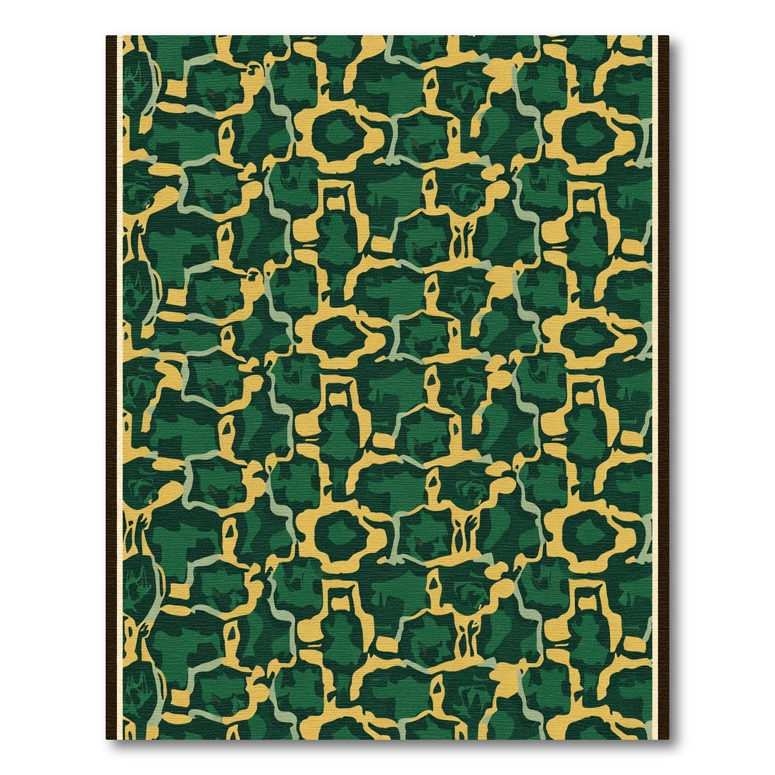 Emerald Yellow Interlocking Organic Shapes Rug