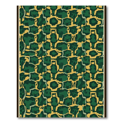 Emerald Yellow Interlocking Organic Shapes Rug