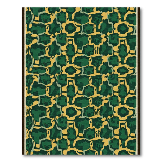 Emerald Yellow Interlocking Organic Shapes Rug
