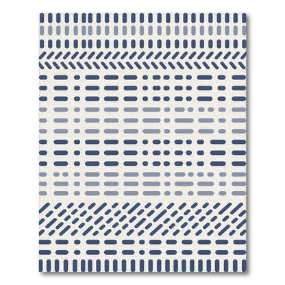 Blue Geometric Washable Area Rug