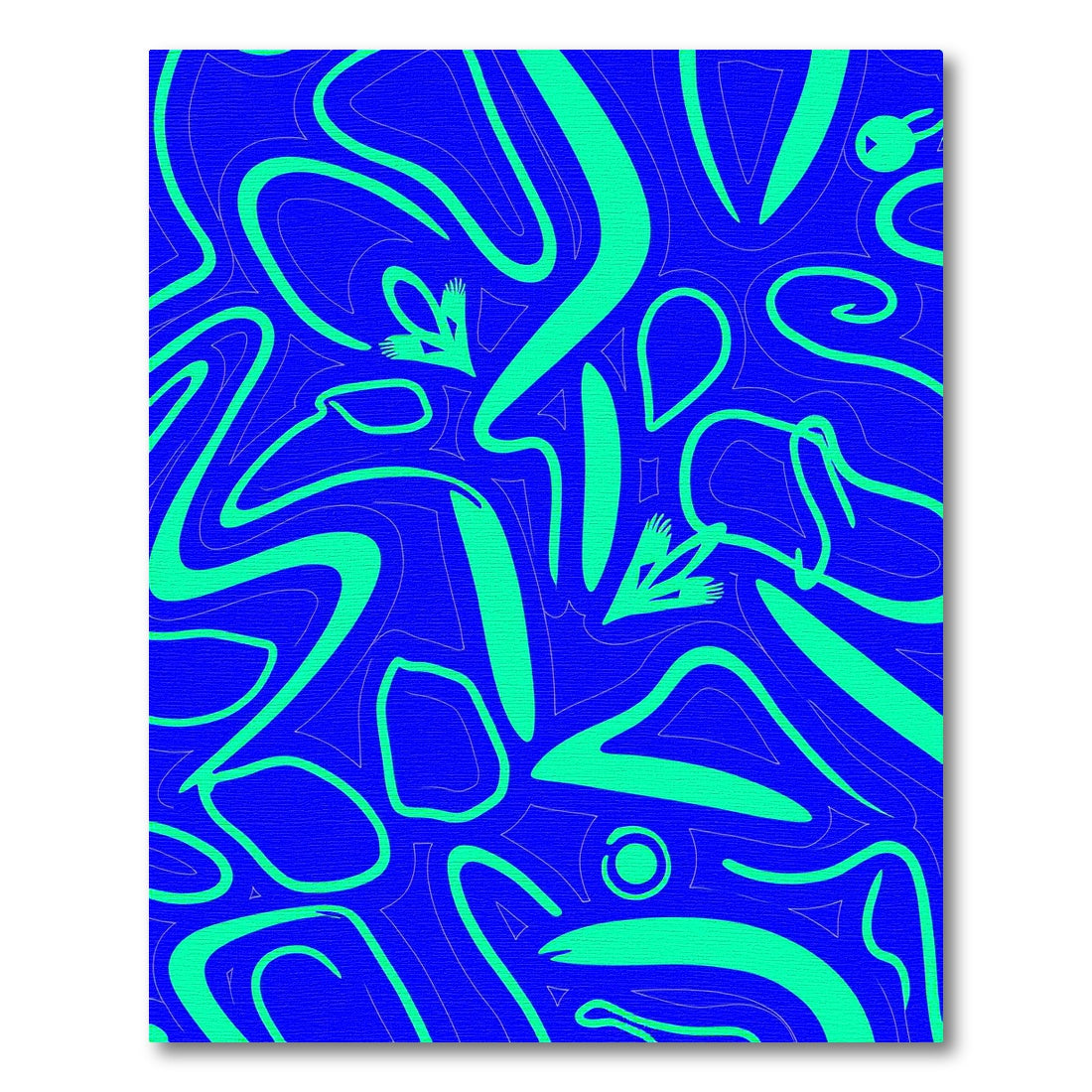 Vibrant Blue Green Swirl Abstract Rug