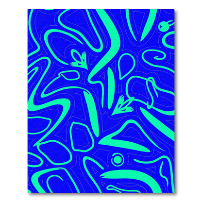 Vibrant Blue Green Swirl Abstract Rug
