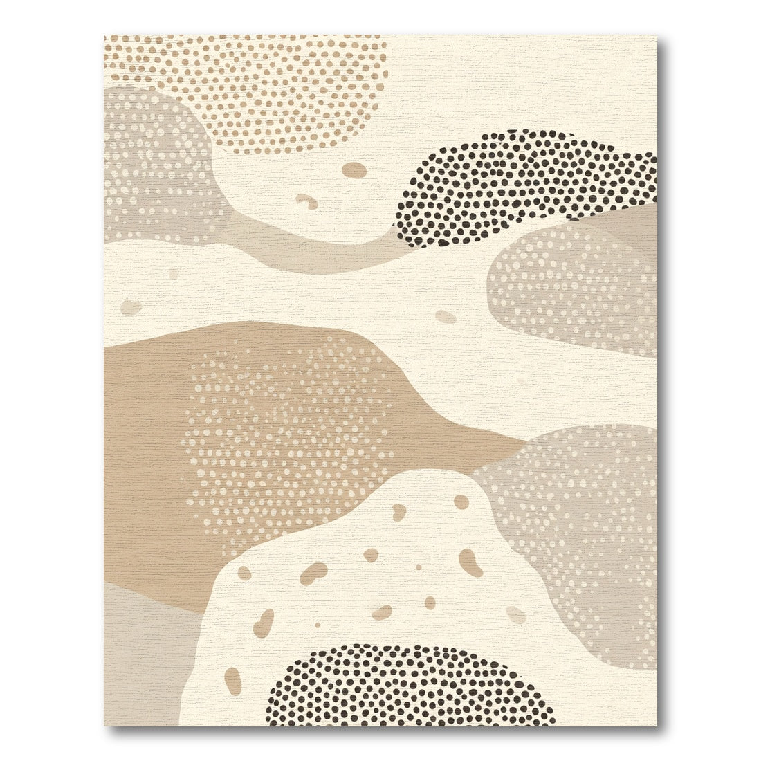 Neutral Organic Shapes Dotted Layout Rug