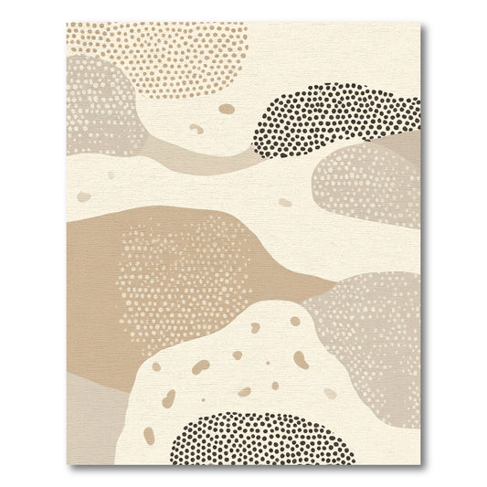 Neutral Organic Shapes Dotted Layout Rug