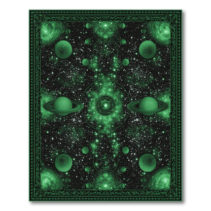 Green Celestial Orbit Area Rug