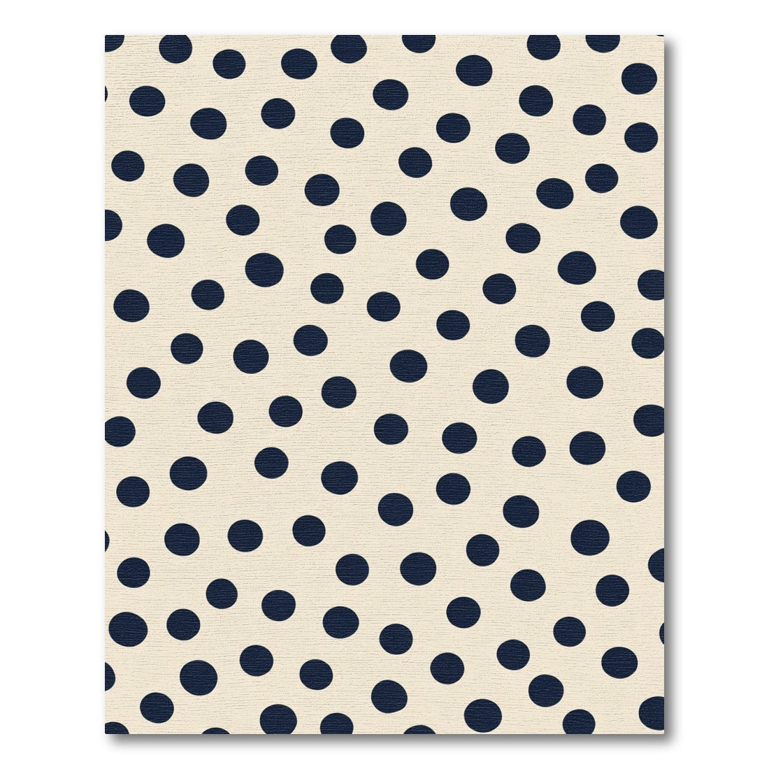 Cream Navy Polka Dot Scatter Rug