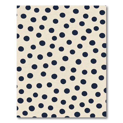 Cream Navy Polka Dot Scatter Rug