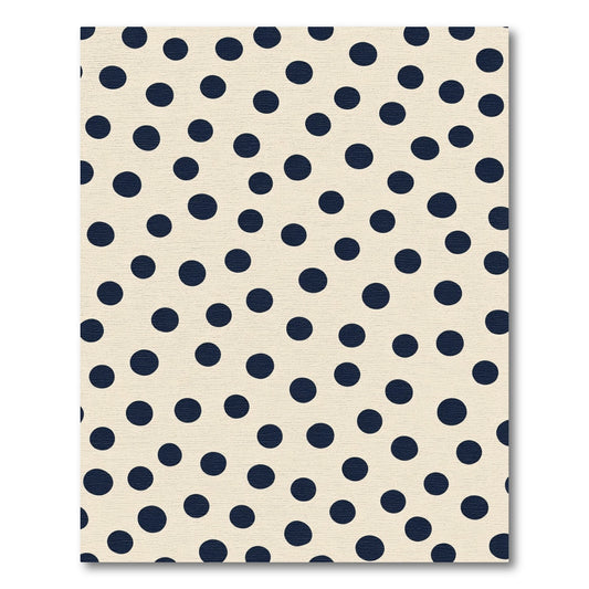 Cream Navy Polka Dot Scatter Rug