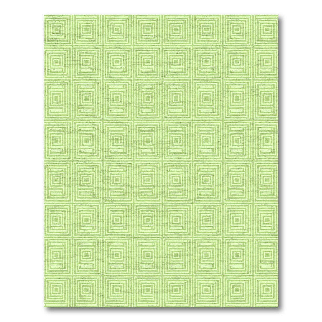 Pale Green Concentric Square Grid Rug