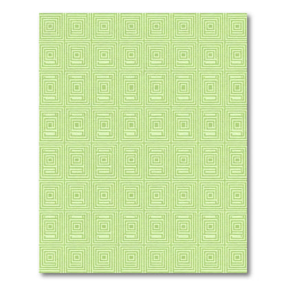 Pale Green Concentric Square Grid Rug