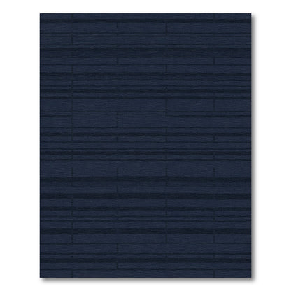 Deep Navy Horizontal Rectangular Blocks Rug