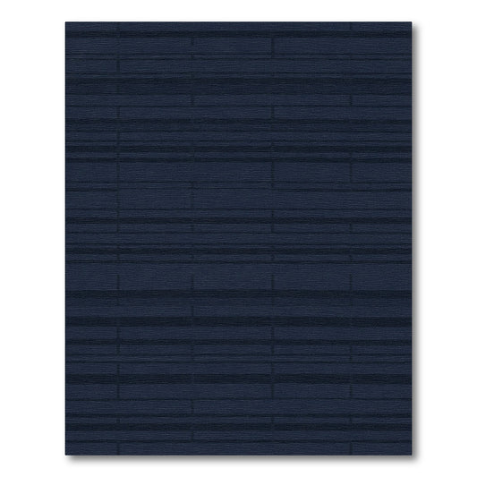 Deep Navy Horizontal Rectangular Blocks Rug