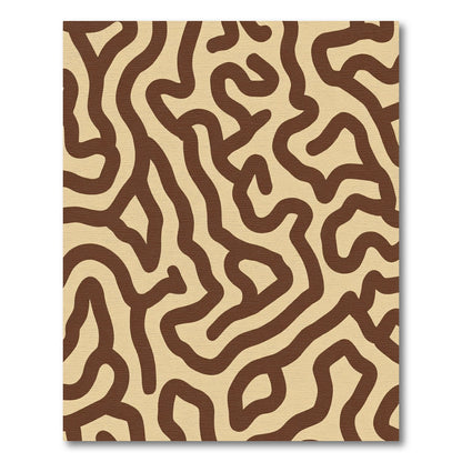 Organic Brown Labyrinth Contour Rug