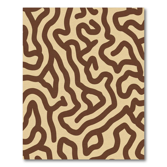 Organic Brown Labyrinth Contour Rug