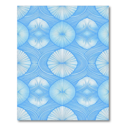Blue Geometric Fan Area Rug