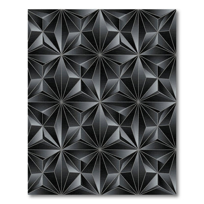 Dark Gray Geometric Faceted Star Rug