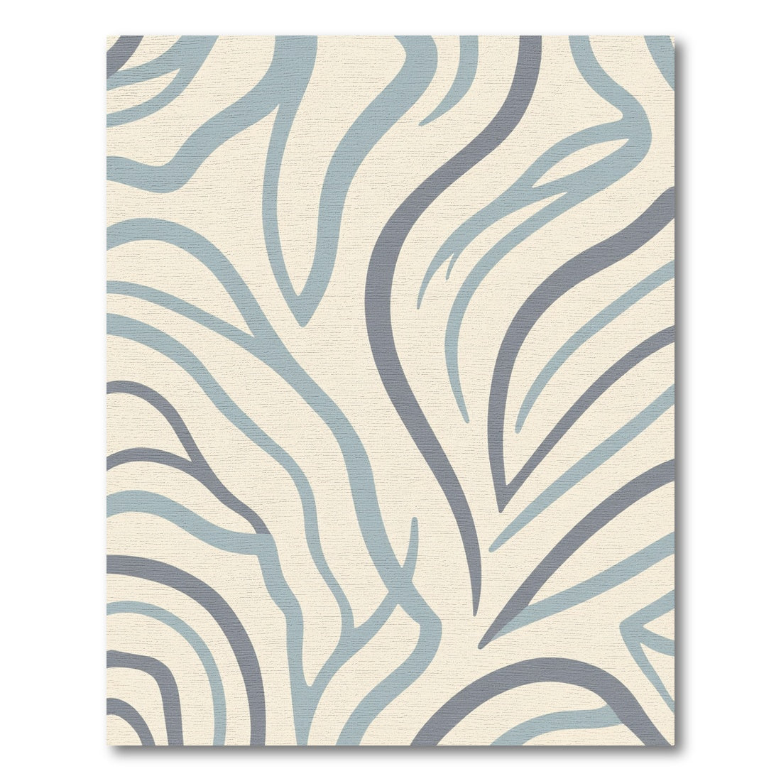 Soft Blue Gray Abstract Zebra Stripes Rug