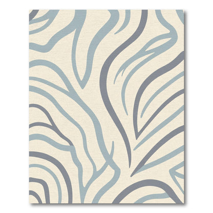 Soft Blue Gray Abstract Zebra Stripes Rug