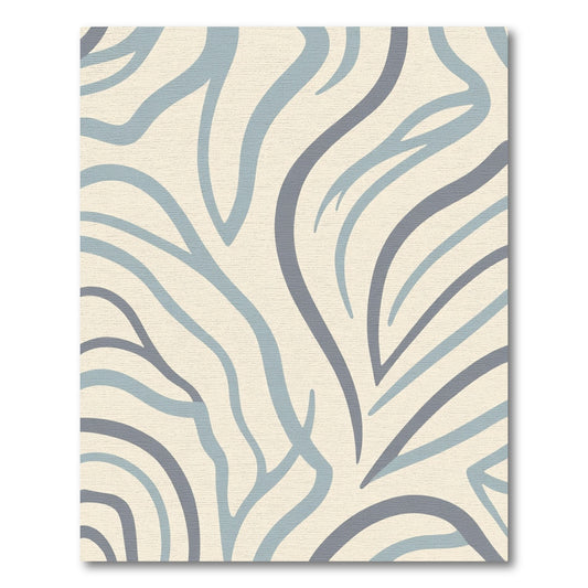 Soft Blue Gray Abstract Zebra Stripes Rug