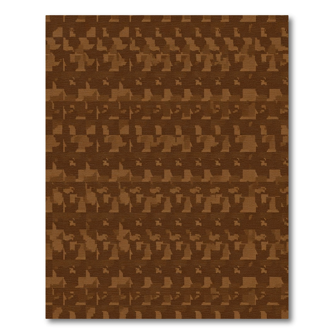Shaded Chocolate Square Geometric Repeat Rug
