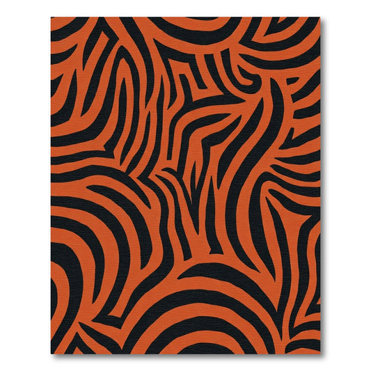 Bold Orange Black Abstract Zebra Rug