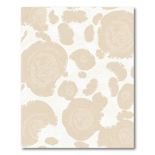 Pale Peach Abstract Organic Shapes Rug