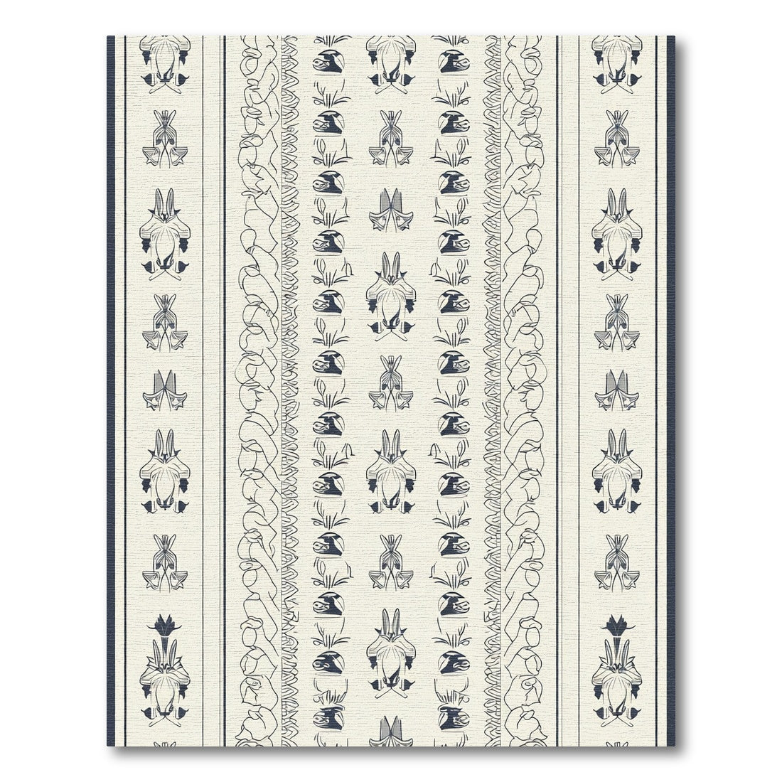 Classic Ivory Navy Animal Silhouette Rug