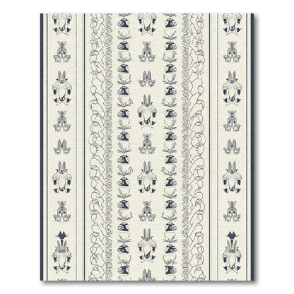 Classic Ivory Navy Animal Silhouette Rug
