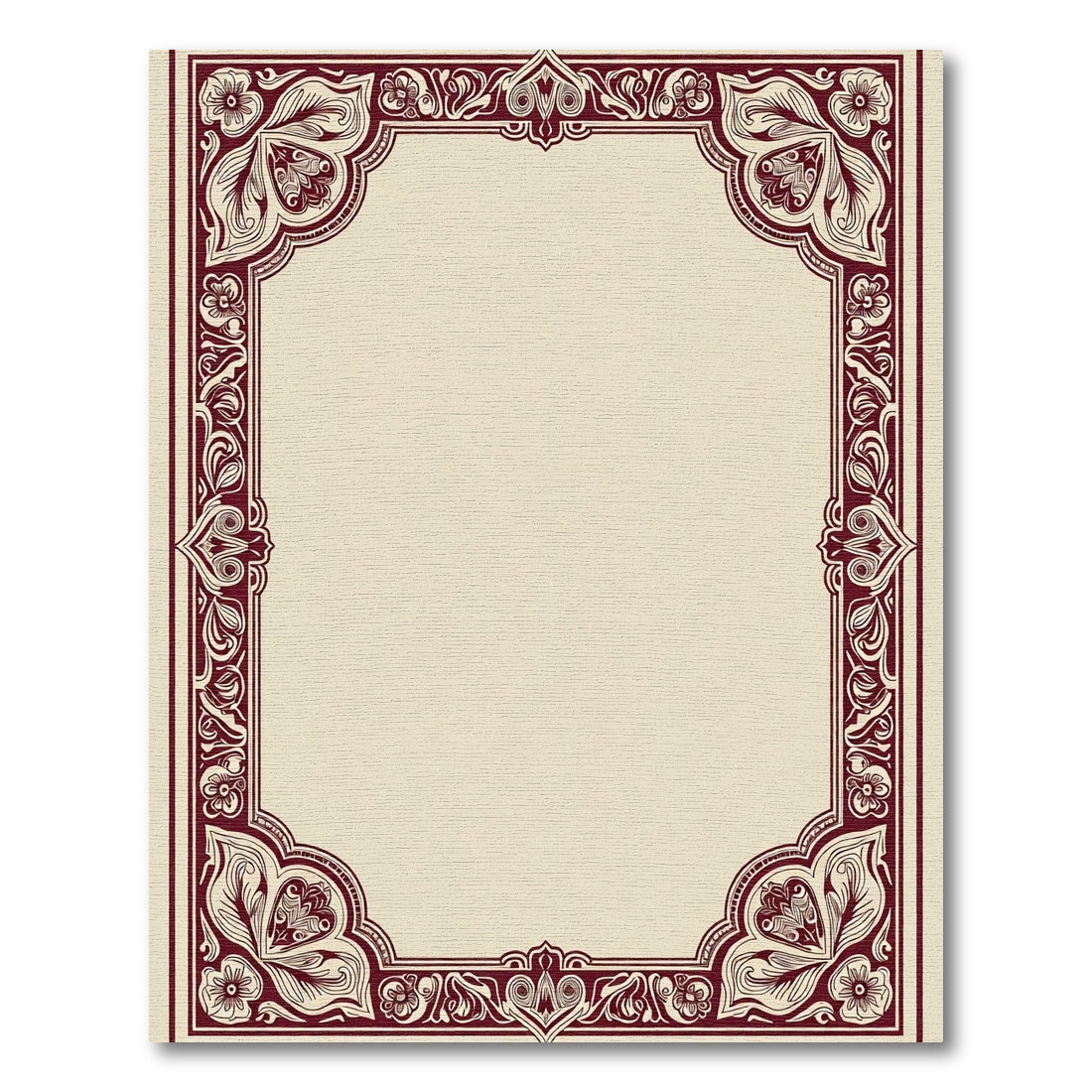Deep Crimson Paisley Border Rug