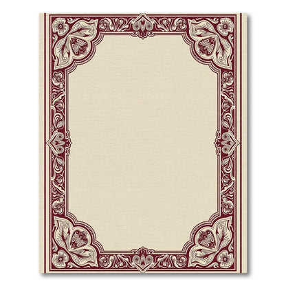 Deep Crimson Paisley Border Rug