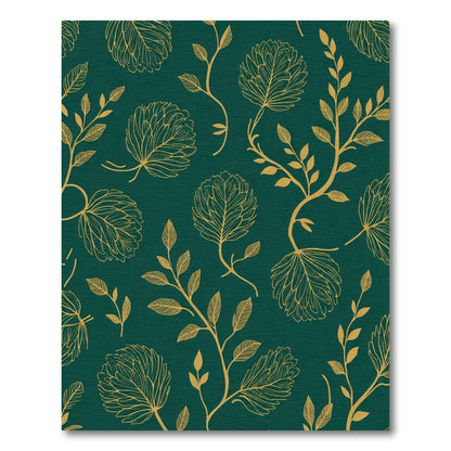 Emerald Golden Leafy Vine Art Rug