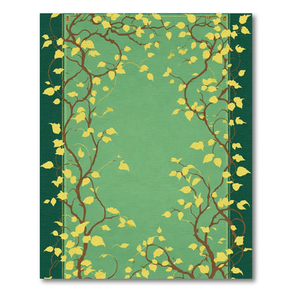 Green Branch Yellow Leaf Vine Art Rug