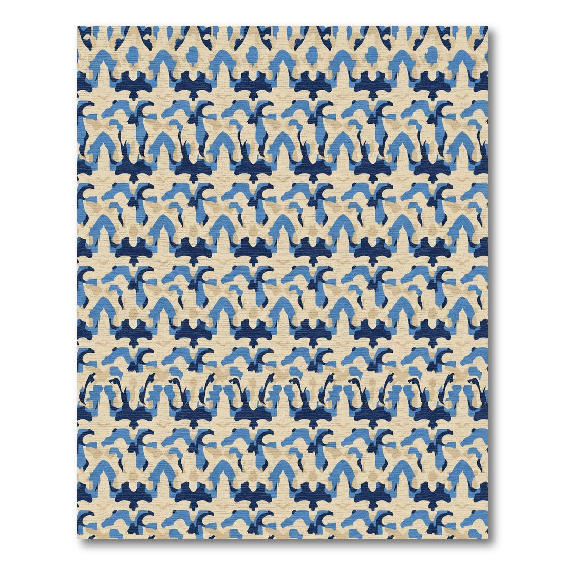 Navy Blue Tan Abstract Arch Rug