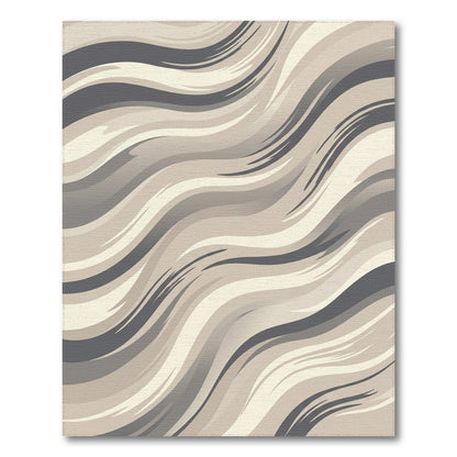 Beige Wavy Abstract Area Rug