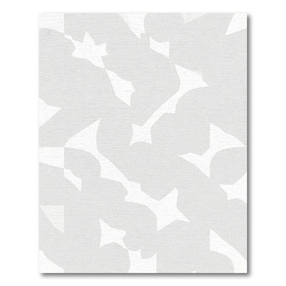 Soft Gray Organic Abstract Form Rug
