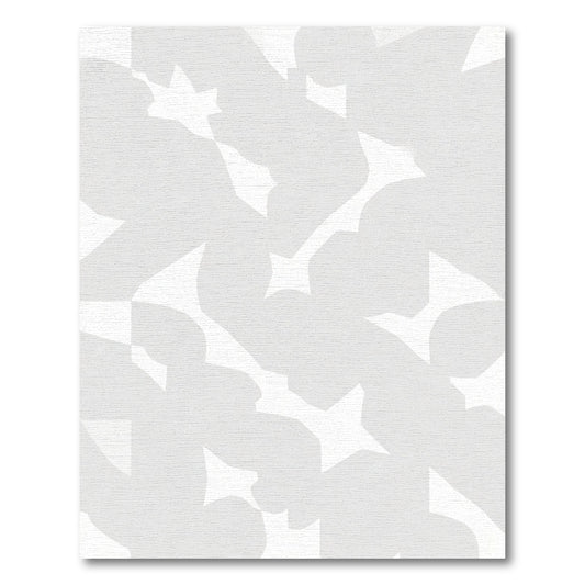 Soft Gray Organic Abstract Form Rug